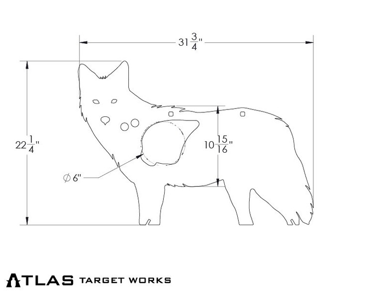 FULL SIZE AR500 SIDE PROFILE REACTIVE COYOTE TARGET