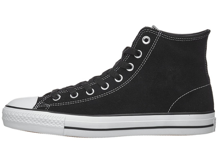 Converse CTAS Pro Hi Shoes  Black/Black/White Suede