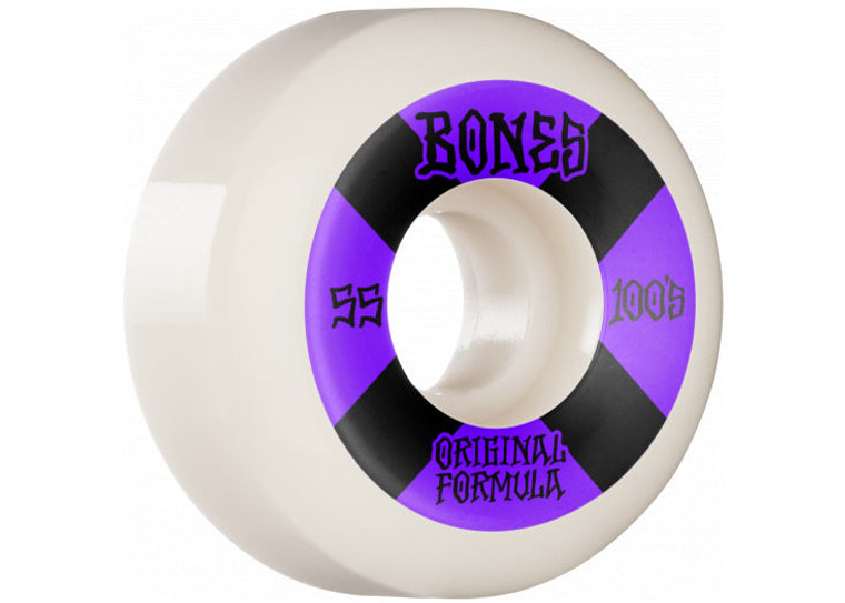 Bones 100'S 55 mm V5 Sidecut White Skateboard Wheels