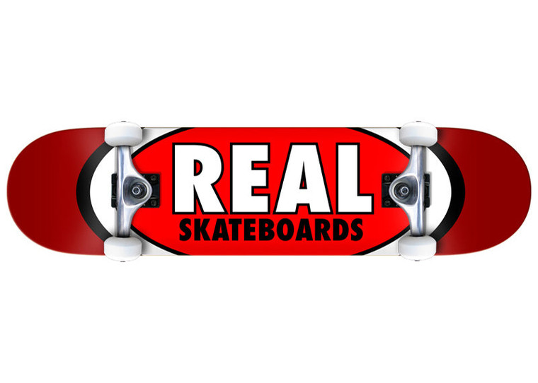 Real Classic Oval 7.3" Complete Skateboard Red