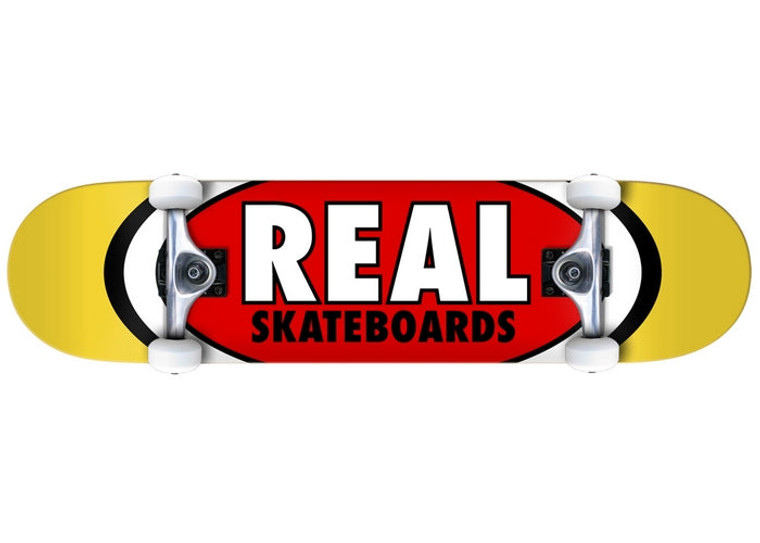 Real Classic Oval II 7.75" Complete Skateboard Yellow