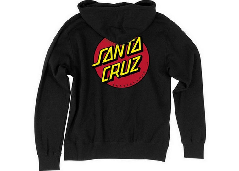 Santa Cruz Classic Dot Zip Hoodie Black