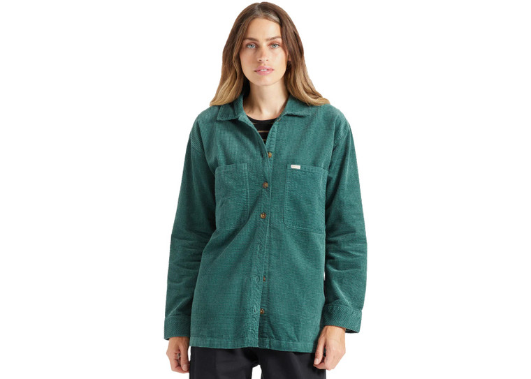 Brixton Dundee Corduroy Women's Overshirt Emerald