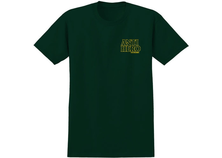 AntiHero Lil Black Hero Outline T-Shirt Forest Green