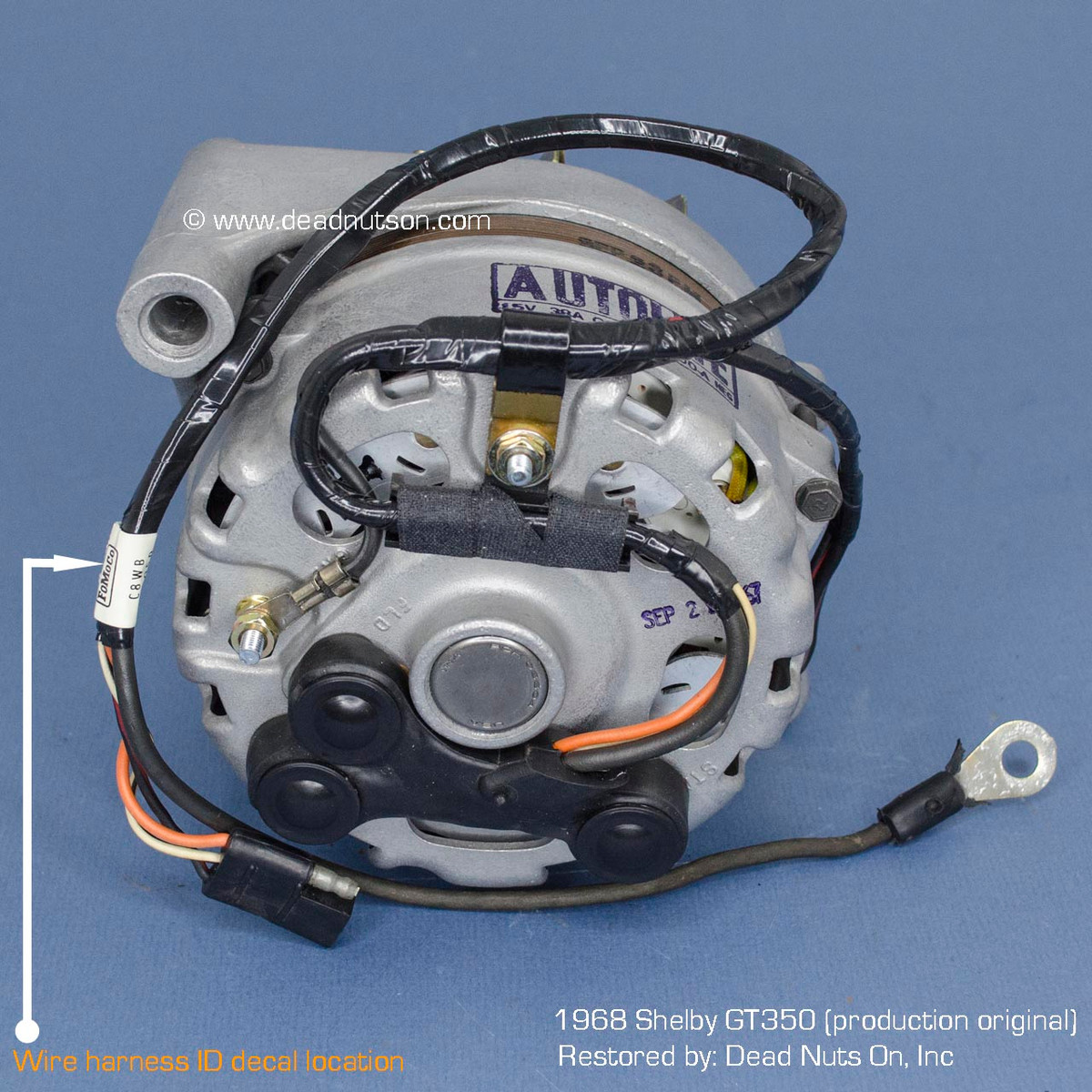 ダツ 1967-68 Alternator Wire Harness 289, 302 (without tach