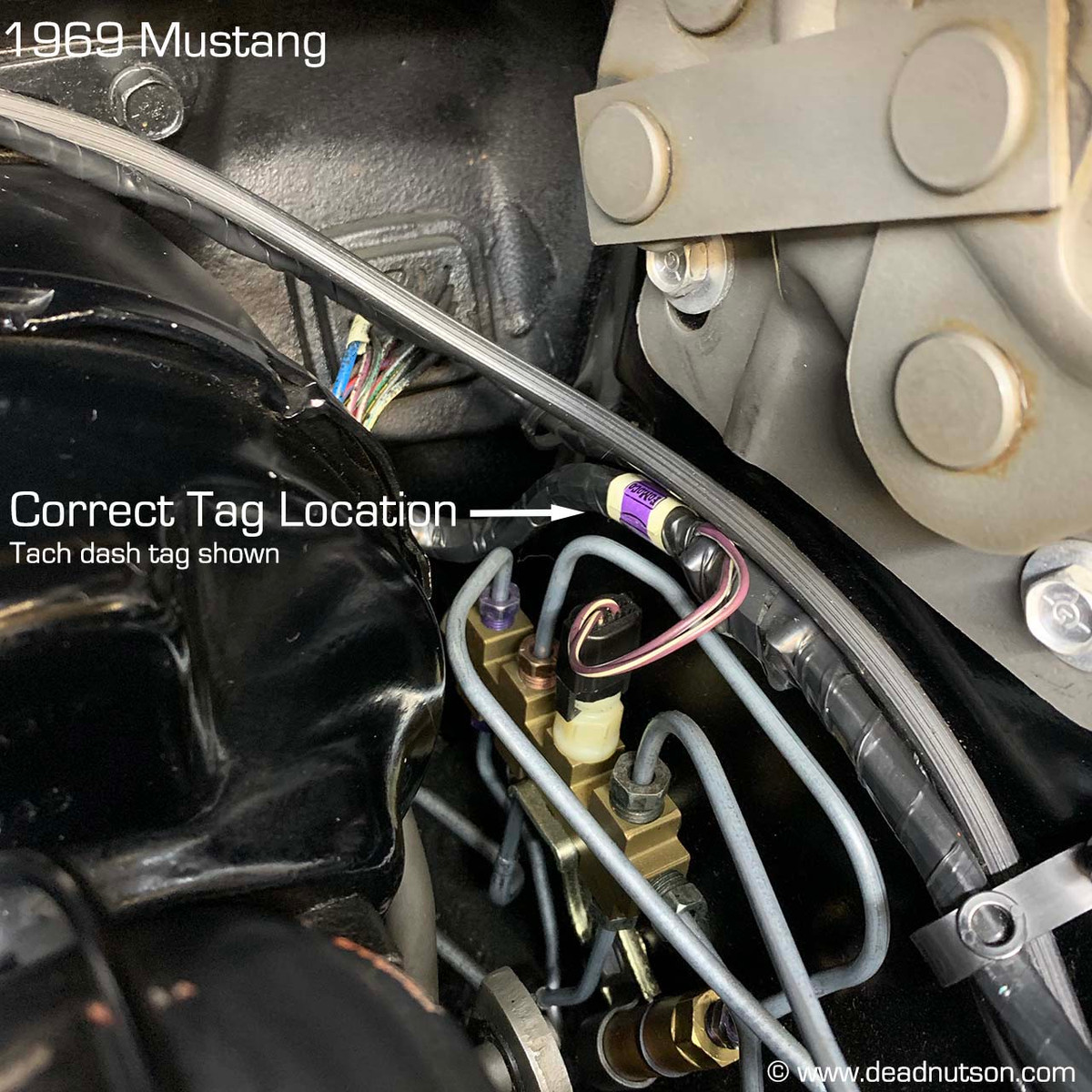 1969 Mustang Engine Compartment Wire Harness Tag- Dead Nuts On