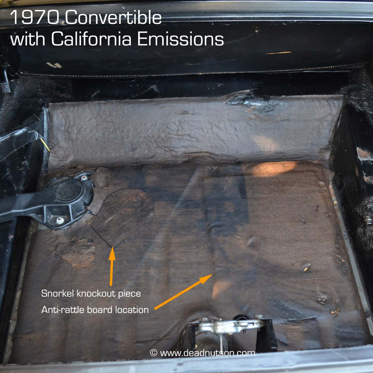 1970 Full Coupe/Convertible Trunk Gas Tank Underlayment - Dead Nuts On