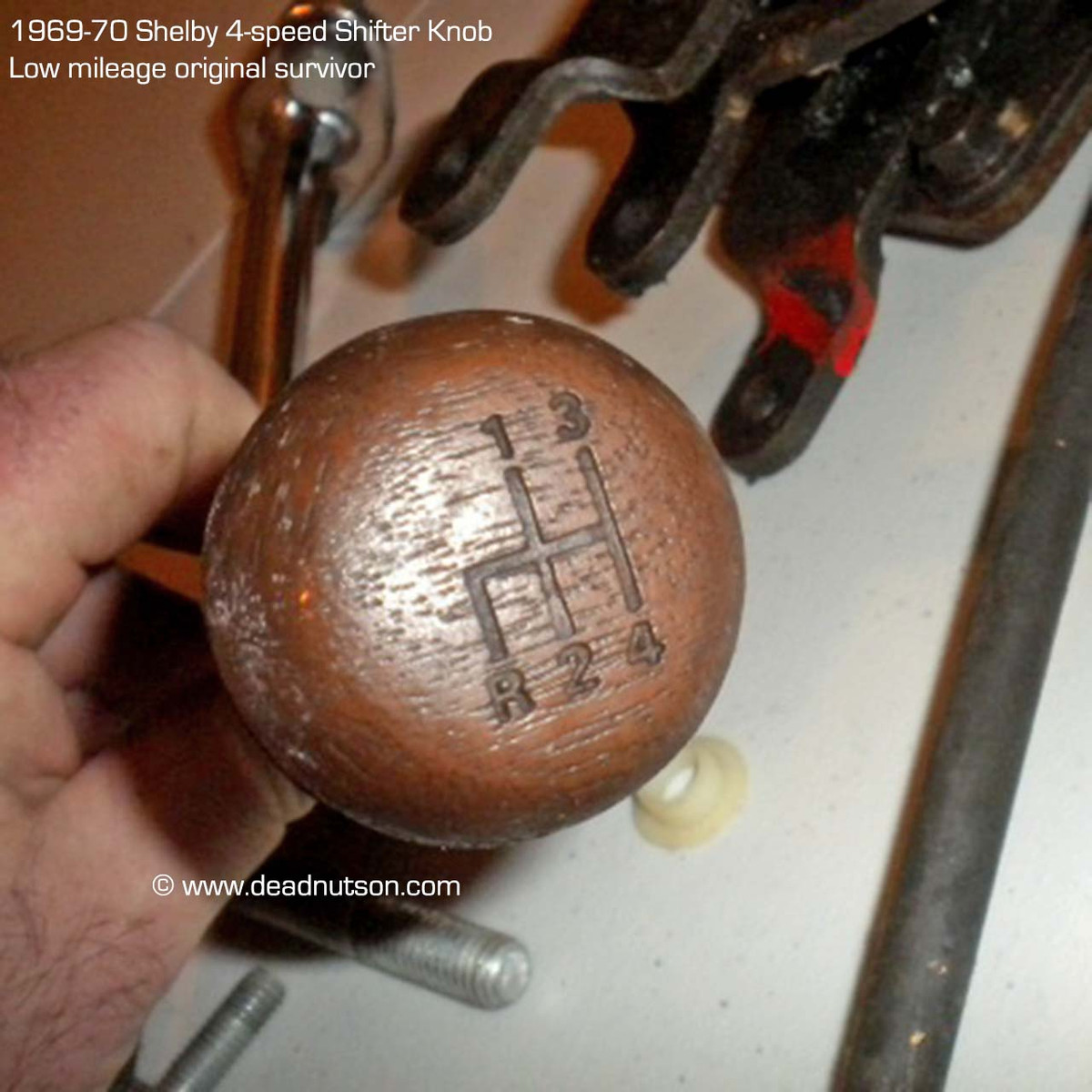 1968-69 Cougar 4-Speed Woodgrain Shifter Knob - Dead Nuts On