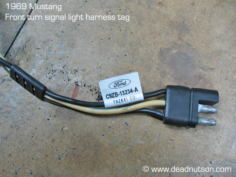 Front Parking Light Wire Harness Tag  (2) | 1969 MUSTANG
