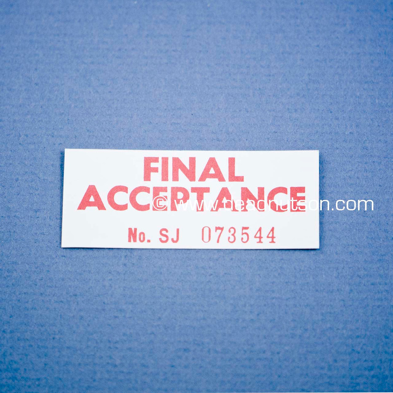 Final Acceptance Decal