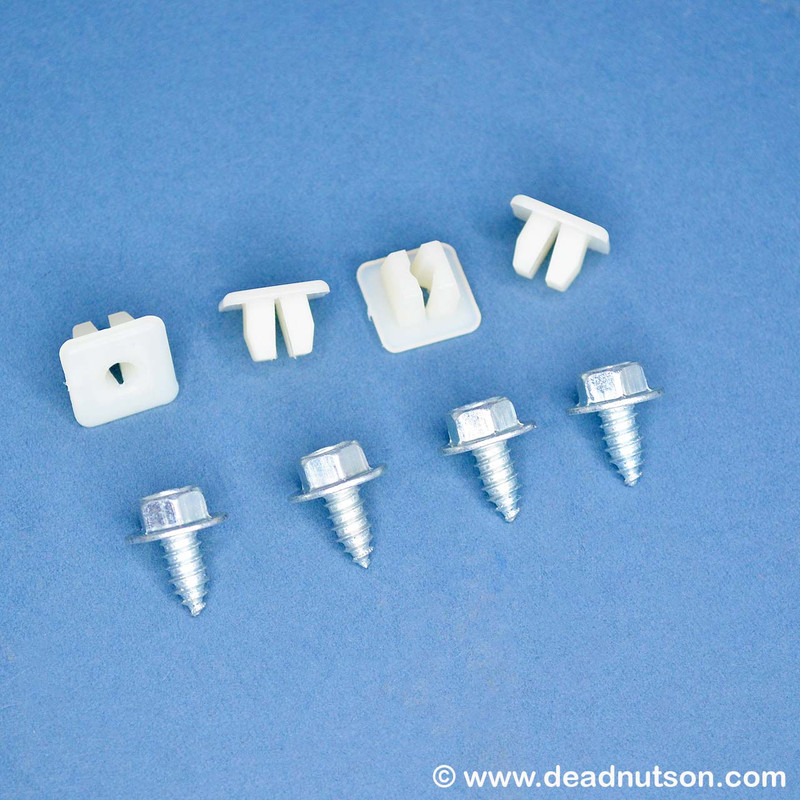 License plate hardware set with triangle headed screws