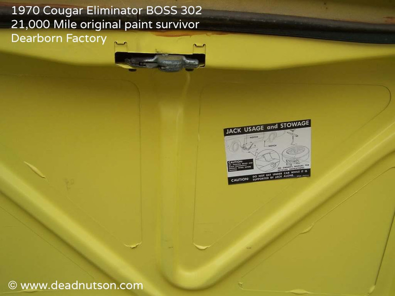 1968-70 Jack Usage and Stowage Decal | Styled Space Saver Wheel