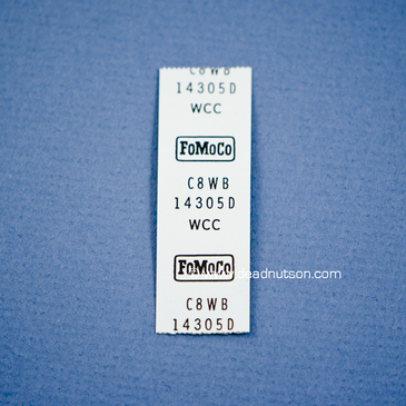 1968 Mustang Alternator Wire Harness Tag 289,302 Tach Dash - Dead Nuts On