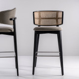 Coffee Wicker Bar Stool