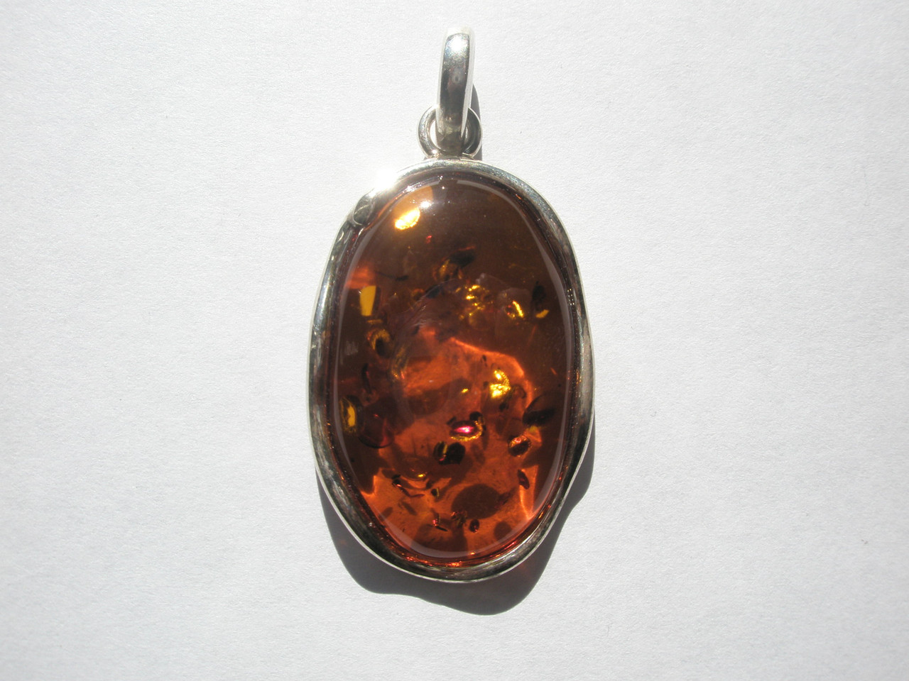 AMBER PENDANT Natural Baltic Amber Polished Cognac Drop Stone Bead 8,1 g 10052