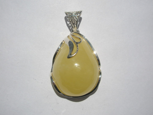 Natural Baltic Butterscotch and .925 SS Pendant - 32x24mm - 1