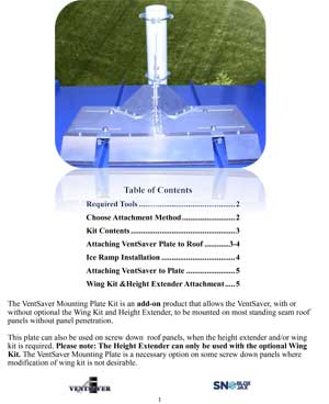 VentSaver Mounting Plate Instructions 