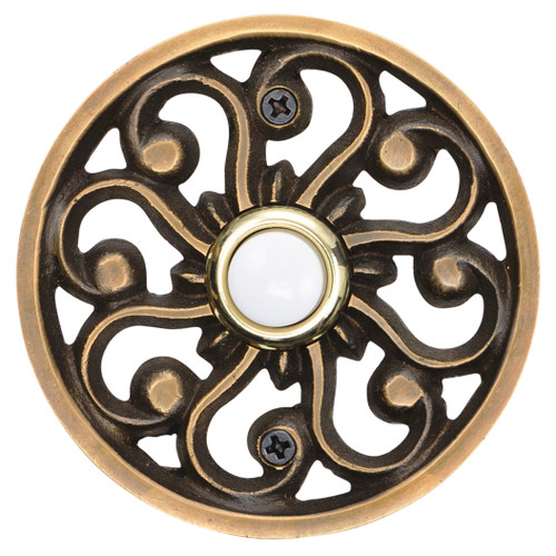 Solid Brass Veda Doorbell in Antique Brass Solid Brass Veda Doorbell in Antique Brass