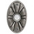 Solid Brass Oval Flower Doorbell in Pewter
