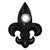 Solid Brass Small Fleur De Lis Doorbell in Black