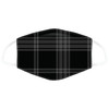 Face Mask Covering - Black & Grey Tartan (Adult Size)