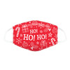 Face Mask Covering - HO HO HO Red Christmas Icons (Adult Size)