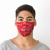 Face Mask Covering - HO HO HO Red Christmas Icons (Adult Size)