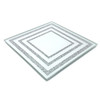 Set of 4 Glass Coasters - Silver Square Mirror