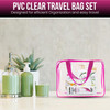 2 Piece Waterproof Travel Bag Set Transparent Makeup Toiletry Clear Wash Pouch