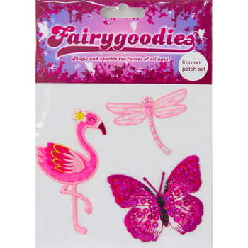 Iron On Set - Flamingo Butterfly & Dragonfly