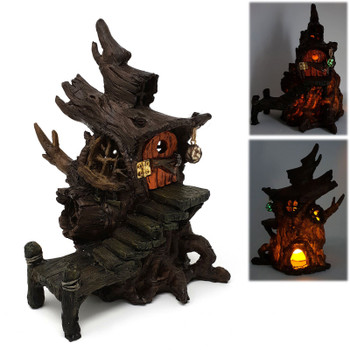 Fiddlehead Fairy Garden Home - Mystic Marsh Swamp Shack + LED