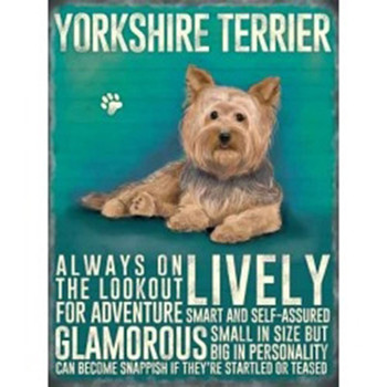Large Vintage Dog Metal Sign - Yorkshire Terrier