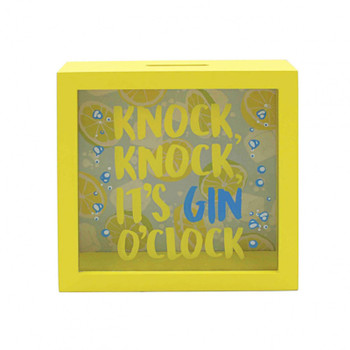 Square Money Box - Knock Knock It's Gin O'Clock