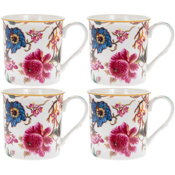 Set of 4 Fine China Mugs - Anthina