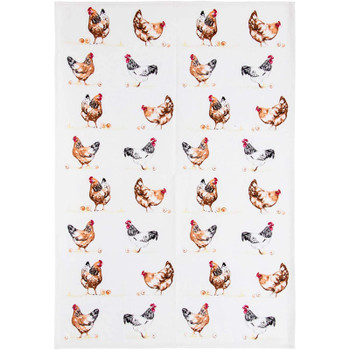 Kitchen Tea Towel Classic Chickens Design