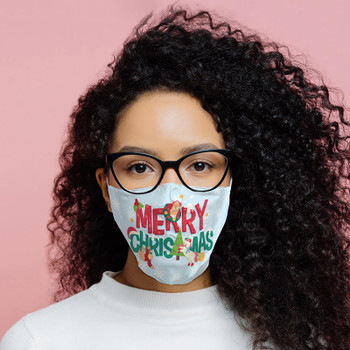 Face Mask Covering - Xmas Festive Friends Merry Christmas (Adult Size)