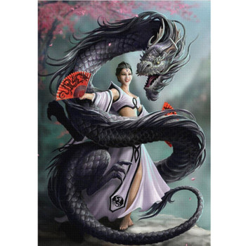 Anne Stokes Canvas 25cm x 19cm - Dragon Dancer
