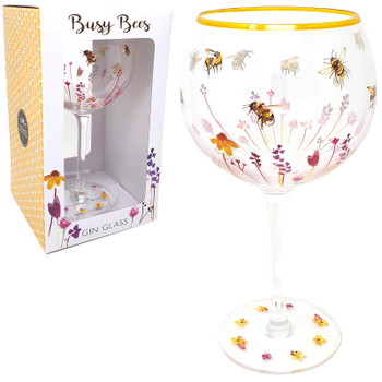 Busy Bees Stemmed Gin Glass