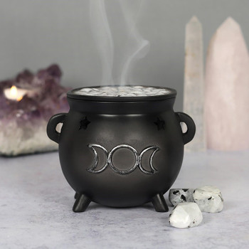 Cauldron Incense Cone Burner - Triple Moon