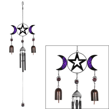 Wind Chime - Triple Moon With Bells