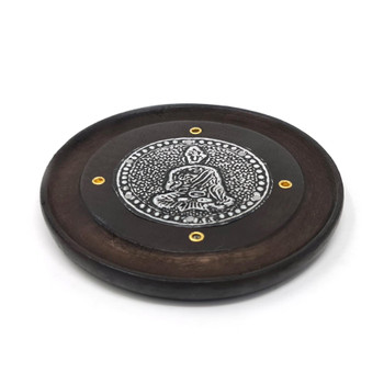 Incense Plate - Buddha - Black - 10cm