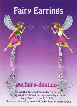 Childs Fairy Dust Earrings Party Bag Filler Jewelry - Peach