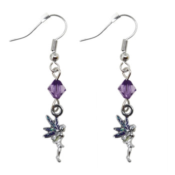 Childs Fairy Dust Earrings Party Bag Filler Jewelry - Violet