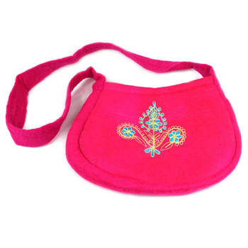 FairFelt Ethnic Embroidered Pink Bag