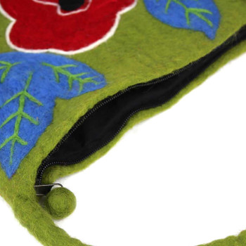 FairFelt Needle Felted Leaves & Flower Bag