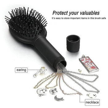 Secret Stash Hair Brush - Rubberised Handle