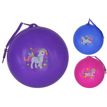 Unicorn Ball With Keyring 9" Assorted