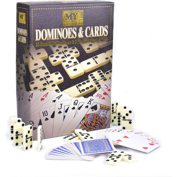 28pc Double Six Dominoes & 2 Pack Playing Cards