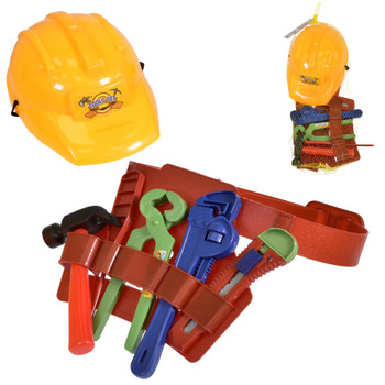 Childs Plastic Construction Helmet With Tools