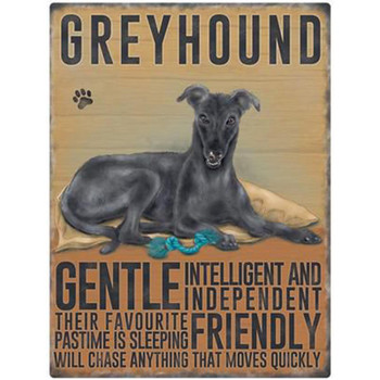 Fridge Magnet Dogs - Greyhound Black